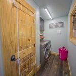 Laundry nook with side by side front loading washer and dryer