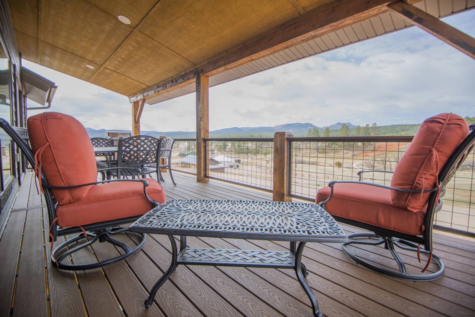 2nd floor patio with view of the Black Hills